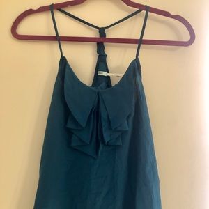 urban outfitters kimchi blue teal silk blouse